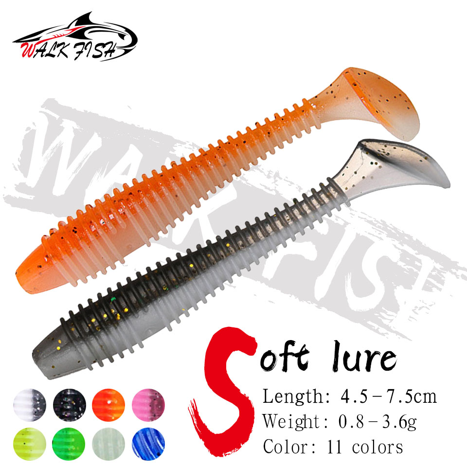 Fishing Lure Swimbait - WALK FISH 10PCS Soft Lures Silicone