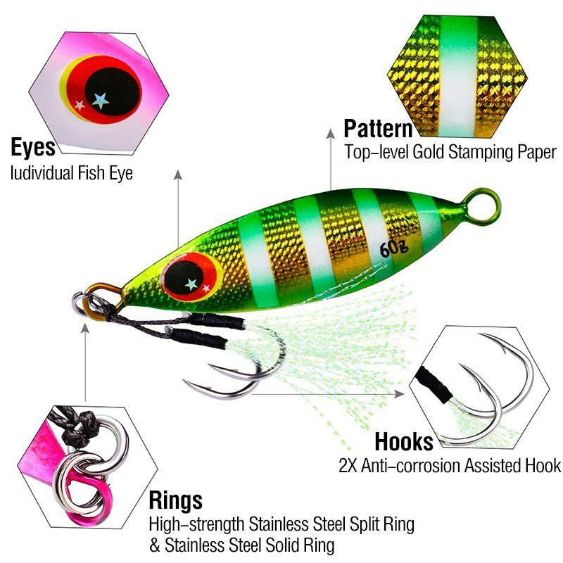 Metal Jig Spoon Lure 10-60g Fi - Fishing Lure Buzzbait 리뷰 및 가격
