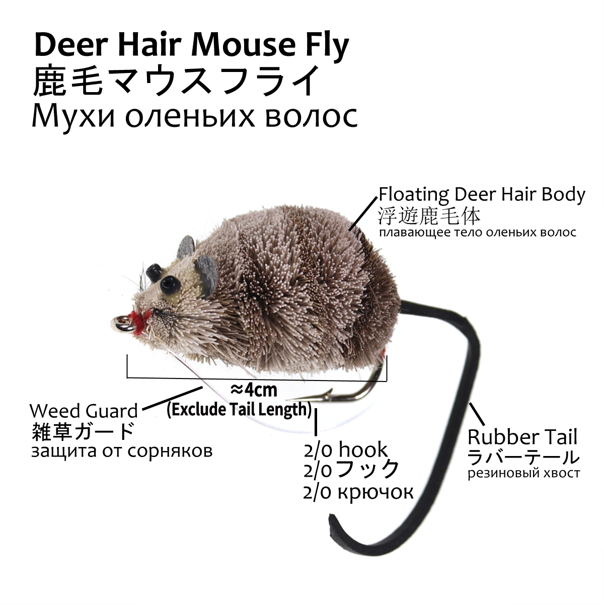 Deer Hair Mouse Fly Topwater L - Fishing Lure Popper 리뷰 및 가격