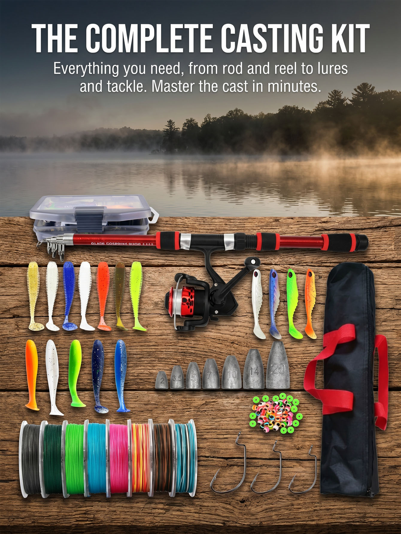 Fishing Rod Reel Combos Collap - Fishing Lure Making Kit 리뷰 및 가격