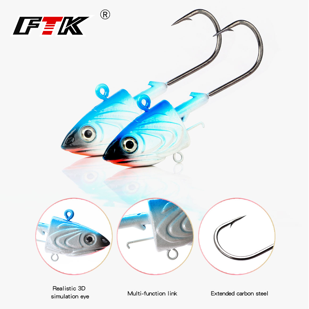 FTK 2PCS Jig Head Fishing Hook - Fishing Lure Soft Plastic 리뷰 및 가격