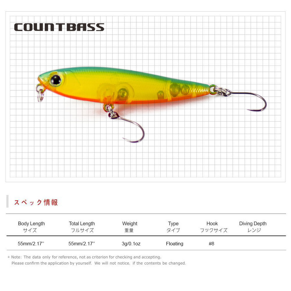 COUNTBASS Wobbler Topwater 55m - Fishing Lure Topwater 리뷰 및 가격